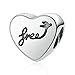 Heart of Freedom Sometimes You've gotta Fall Before You Fly 925 Sterling Silver Bead Fits European Charm Bracelet