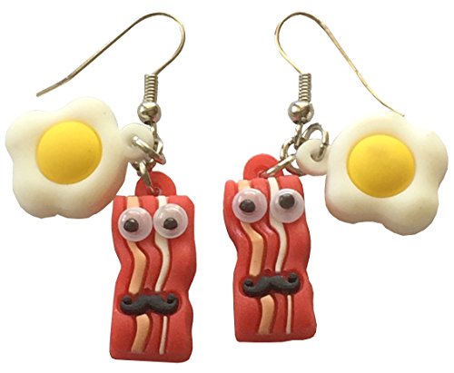 Bacon and Eggs Dangle Earrings