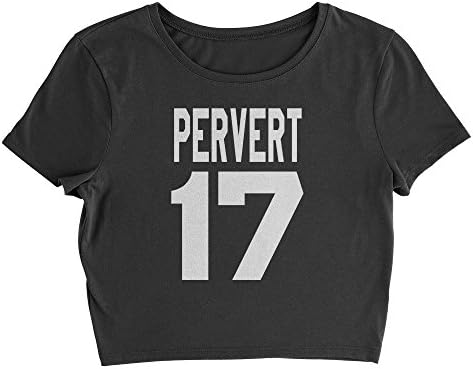 Cropped T-Shirt pervert 17 T-Shirt Small Black