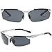 COSVER Men's Sports Style Polarized Sunglasses for Driving Cycling Running Fishing Golf Unbreakable - Metal Frame Al-Mg Glasses (2578-Silver, clear)
