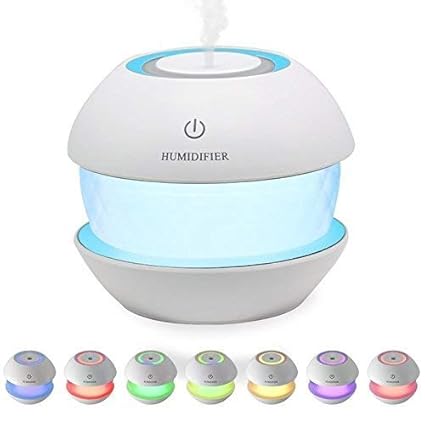 Hemico Ultrasonic Cool Mist Humidifiers Essential Oil Diffuser Aroma Air Humidifier with Led Night Light Colorful Change for Car, Office