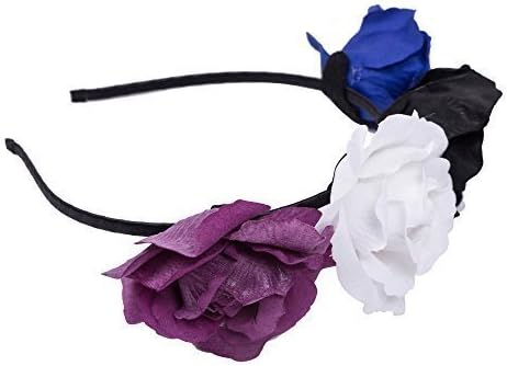Robelli Adult/Kids Halloween Day of The Dead Rose Flower Headband (Multicolour)