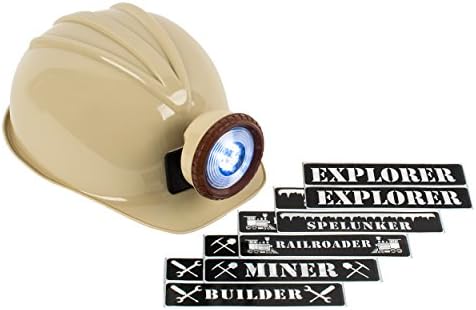 Squire Boone Village LED Light up Miner Helmet/Hard Hat & Labels (Miner, Explorer & More!)