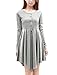Allegra K Fall Winter Women Long Sleeve High Low Short Tee Dress M Grey