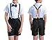 Zone Star Suspenders Set for Kids, Polyester Material 4 Clips with Bowtie (Gray), Large