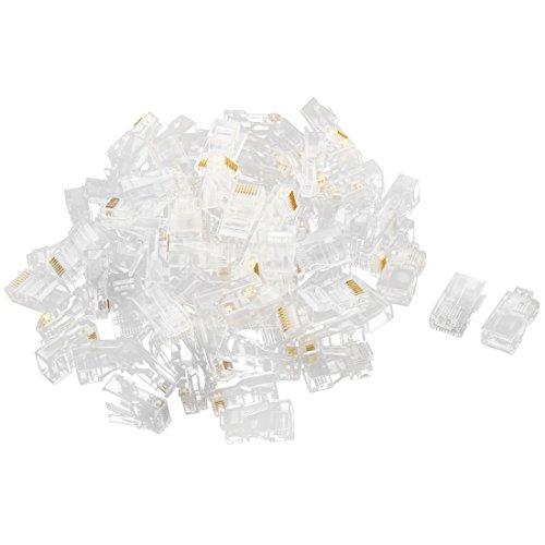 uxcell RJ45 CAT5 CAT5E CAT6 8P8C UTP Crystal Cable Head Ethernet Connector 80 Pcs