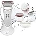 Ladies Electric Rechargeable Shaver/Razor for Women Bikini Trimmer Hair Removal for legs and Underarms, IPX7 Waterproof, Portable Cordless Design, 4 Interchangeable Heads (Upgraded Version)