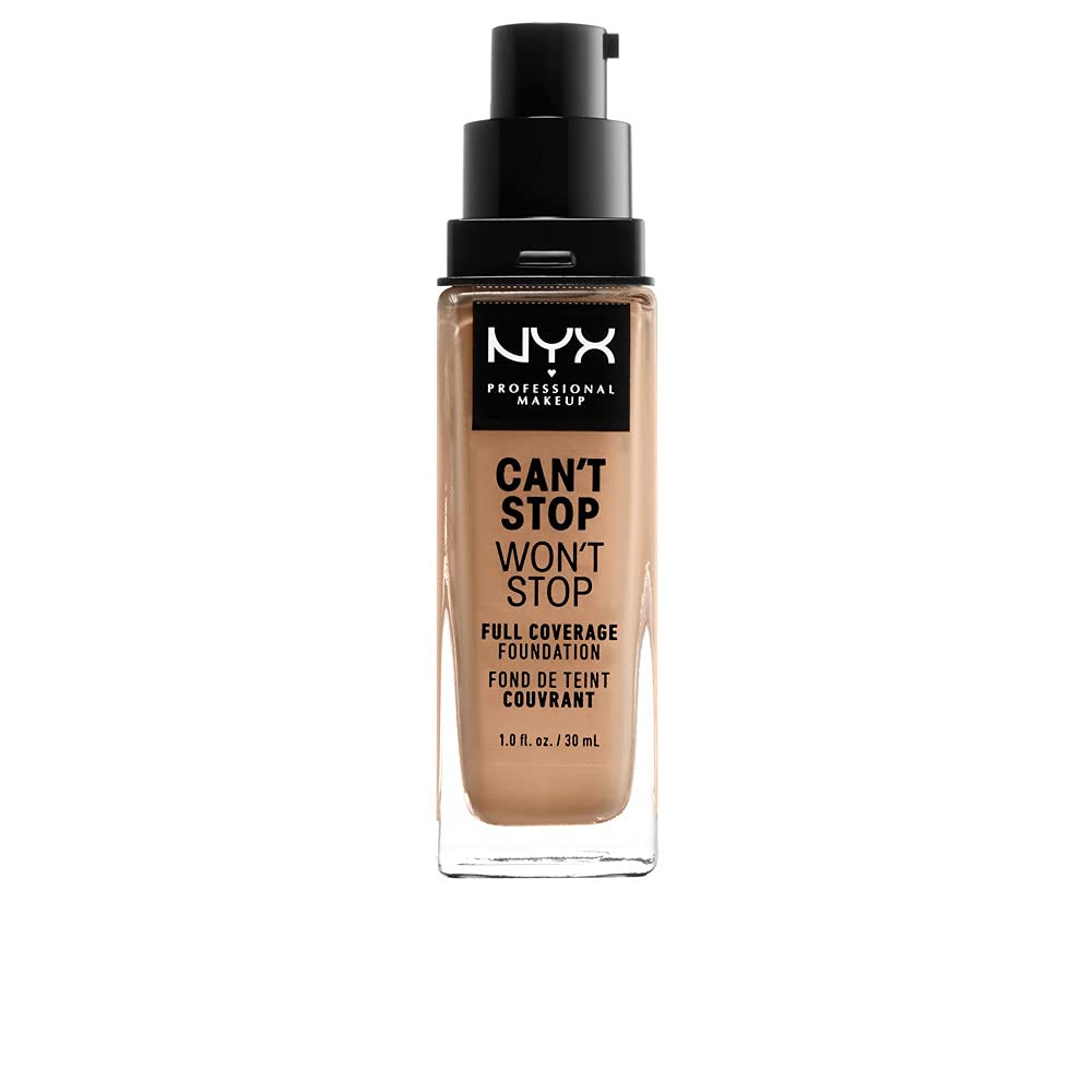 NYX Professional Makeup Can't Stop Won't Stop Full Coverage Foundation, Long Lasting, Waterproof, Vegan Formula, Matte Finish, Shade: Neutral buff
