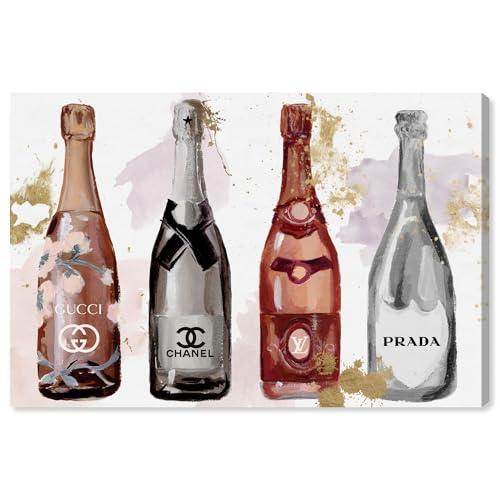 Art Remedy glam champagne showers Canvas Fashion Glam Art, Gallery Wrapped, 15"…