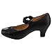 Beston CC03 Women's Ruched Round Toe Mid Heel Mary Jane Style Dress Pumps