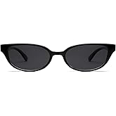 VANLINKER Retro Semi Oval Polarized Sunglasses for Women Men Trendy Small 90s Style Vintage Narrow Rectangle Frame VL9833