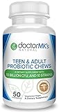 Teen / Adult Probiotics Chewable by Doctor MK's®, Sugar Free, Tastes Like Candy, Natural Wild Berry Tablets, Vegetarian / Vegan, Kosher Certified