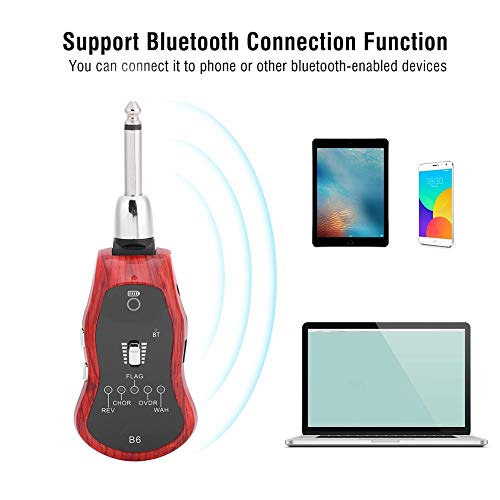 Guitar Effector, Portable USB Rechargeable Long Service Bluetooth 5 Sound Modes 6.35MM Guitar Synthesize Connector