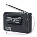 SEMIER Portable Shortwave Travel AM FM stereo Radio with Clock, Alarm, Clear Loudspeaker, Earphone Jack and USB Power Cord (Power Bank Not Included)