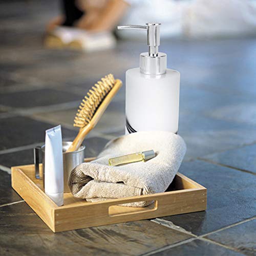SUNTA Soap Dispenser, Refillable Resin Marble Style Lotion Liquid Soap Shampoo Dispenser Pump Bottle Container for Kitchen, Bathroom - White (250ml/8.5oz)