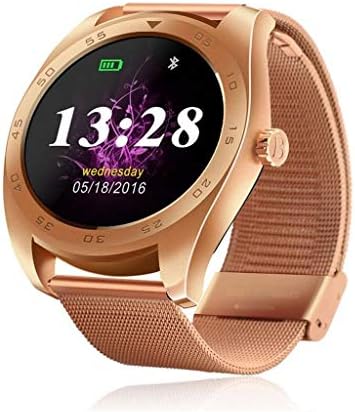Activity Trackers Fitness Tracker, Smart Watch Bluetooth Heart Rate Watch Mobile Phone Touch Screen Smart Watch Sports Fitness Perfect Living Assistant (Color : Gold)