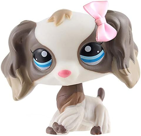 Judy lps Cocker Spaneil White and Gray #2254 with lps Accessories Bow Rare Figures Collectable Kids Figures Gift