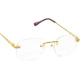 Vintage Men's Round Gold Twist Frame Hip Hop Glasses – Clear Polarized Lenses, 100% UV