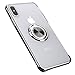 Grotech iPhone Xs Max Case, Clear Ring Holder Car Magnetic Slim Fit Flexible Soft TPU Cover for iPhone Xs Max 6.5Inch, Transparent Silver