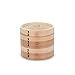 HUANGYIFU Chinese 7.09 Inch Handmade Food Wooden Steamer 2 Tiers Deep Wooden Basket - for Dumpling Dim Sum