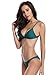 SHEKINI Women's Bathing Suit Sexy Triangle Bikini Low Waisted Two Piece Swimsuit(Small, Green)