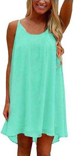 Upmic Womens Summer Sexy Vibrant Color Chiffon Beach Dress Cover Up Sundress
