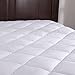 puredown Premium Natural White Goose Down Feather Overfilled Bed Topper 100% Cotton Fabric Mattress Pad, Full, Alternative