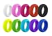 Rinspyre Set of 10 Womens Silicone Ring Rubber Band, 8MM Wide, Candy Rainbow Colorful Mint, Coral, Red, Pink, Black, Size 7