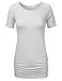 NINEXIS Women's Basic Wide Neck Tunic Top with Shirred Sides (S-3XL)