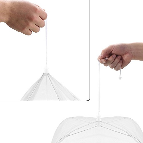 SBYURE 18"x18" Large Size Color Pop-Up Mesh Food Cover Tents Umbrella for Outdoors, Screen Tents Protectors For Bugs, Parties Picnics, BBQs, Reusable and Collapsible,4PACK(whitex2,bluex2)