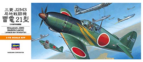 Hasegawa Mitsubishi J2M3 Raiden (Jack), 1/72 Scale A Series Japanese Army Fighter Aircraft Model Kit/Item # 00135