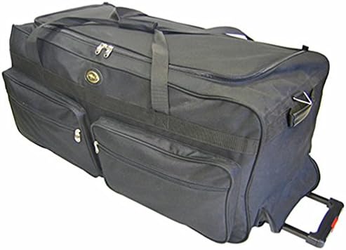 Rolling Black Duffle Bag, 30-inch, by Goldenwing