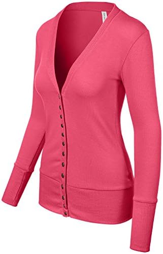 Meilleur Mode Women's Sweater Long Sleeve Snap Button Cardigans