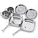 Tafond Outdoor Cookware Set Mess Kit for Scouting with Drawstring Bag Durable Stainless Steel Pot Pan Cups Plates Portable and Ultralight for Camping Backpacking Hiking Trekking Picnic Cookouts