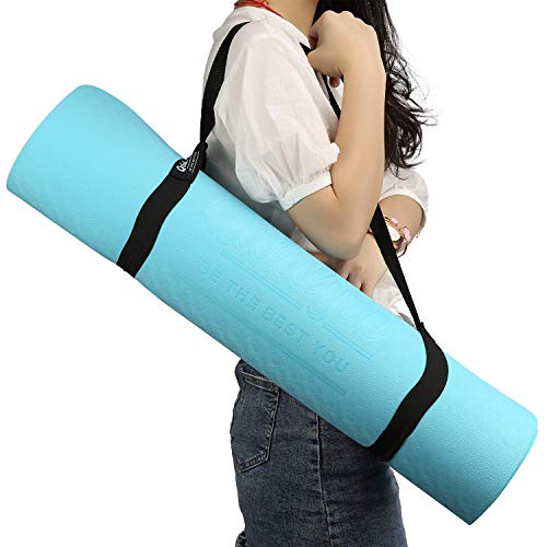 Qatalyze Extra Thick 8mm TPE Yoga mat with Cover Bag and Strap, Extra Wide (66cm) Exercise mat for Men and Women, Non Slip, Strong Grip Premium mat (183cmx66cmx8mm)