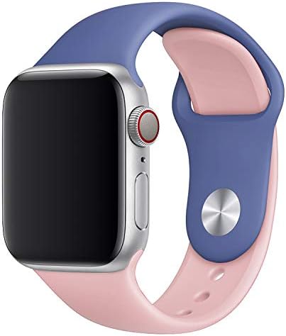 Watch Bands for Apple Watch Series 4/3/2/1 Soft Silicone Two-Tone Sport Band Replacement Wrist Strap for Apple iWatch