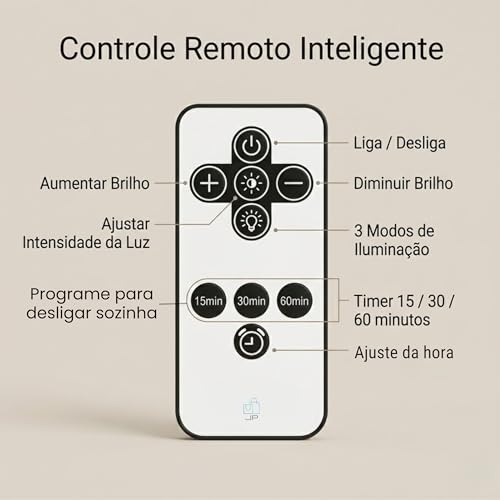 Luminária de Mesa LED Recarregável com Relógio Digital e Controle Remoto, Abajur Touch Ajustavel Sem Fio Portátil, Luz Noturna para Quarto Infantil, Berçário Escritório e Criado mudo