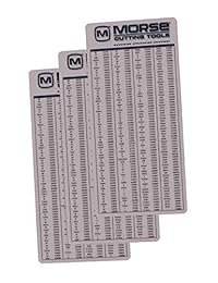 Morse Plastic Pocket Chart (paquete de 3) - Referencia de maquinista para equivalentes decimales, tamaños de broca recomendados para grifos y fórmulas útiles