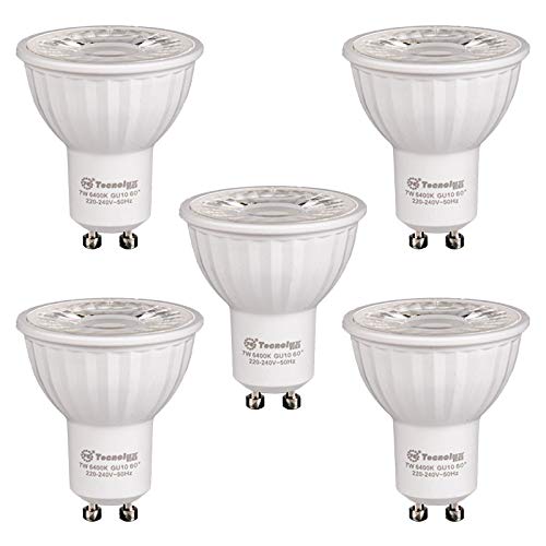 5 x GU10 LED Bulbs 7W 560 Lumens 6400K Cool Light