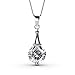 Cate & Chloe Isla 18k White Gold Eiffel Tower Pendant Necklace with Round Cut Simulated Diamond Crystals, Hypoallergenic Jewelry for Women, Gift for Her