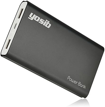 Portable Phone Charger Power Bank 10000mAh External Battery Charger Dual 2 USB Output Ports for iphone7 6s plus6, Androids,iPad, PSP tablets and More .yosib (Black)