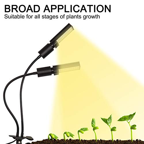 LED Full Spectrum Grow Lights for Indoor Plants, MFXMF 45W 88LED Sunlike Plant Lamp with Replaceable Bulb,2-Head Divide Control Adjustable Gooseneck for Indoor Plants, Vegetable, Flowers, Fruits, Suc