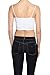 TheMogan Women's Spaghetti Strap Tank Top Crop Cami Bra - White - ONE SIZE