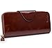 Yafeige Large Luxury Women's RFID Blocking Tri-fold Leather Wallet Zipper Ladies Clutch Purse(Coffee)
