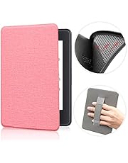 Lukione Kindle Paperwhite Case Compatible for Kindle Paperwhite (11th Generation 2021) 6.8" Case Cover with Hand Strap Magnetic Smart Light Shell Cover (Pink)