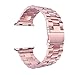 Seinit Stainless Steel Watch Band Replacement Strap Compatible with Apple Watch Series 6/5/4/3/2/1 40mm/38mm, Rose Gold