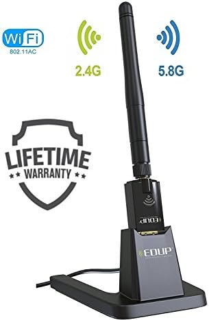 MAKTRON USB Wifi Adapter with USB Base and External Antenna 802.11 AC600 Dual Band 5.8GHz/2.4GHz Supports Windows XP,Win Vista,Win 7,Win 8, Win 10,Mac OS X 10.6-10.13