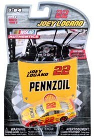 2016 Joey Logano #22 Pennzoil Paint Scheme 1/64 Scale Diecast Lionel NASCAR Authentics With Collector Plastic Hood