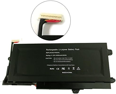 Jhuixang new Laptop Battery PX03XL(11.25V 4500mAh/50WH ) for Hp Envy TouchSmart M6-k K010dx Series Sleekbook ENVY 14 714762-1C1 715050-001 Hstnn-lb4p Tpn-c109 Tpn-c110 Tpn-c111-12 Months Warranty