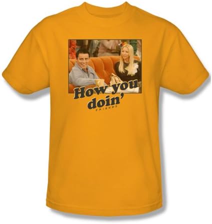 Warner Bros. Men's Friends Joey How You Doin' T-Shirt Large Gold